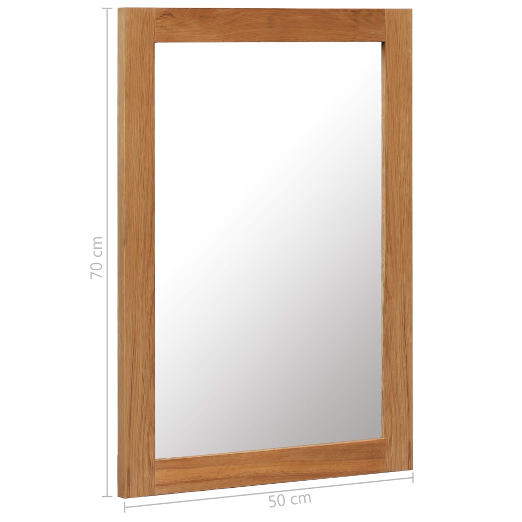vidaXL Wall Mirror Bathroom Mirror Wardrobe Mirror for Door Solid Oak Wood
