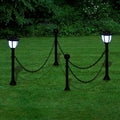 vidaXL 2/4x Chain Fence with Solar Lights Two LED Lamps Two Poles Outdoor Patio