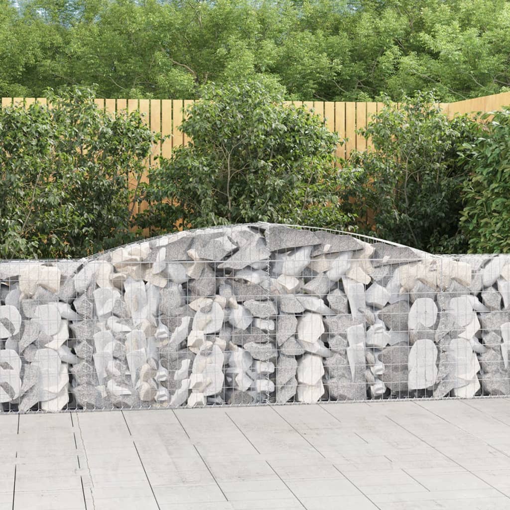 vidaXL Arched Gabion Baskets 8 pcs 157.5"x11.8"x39.4"/47.2" Galvanized Iron