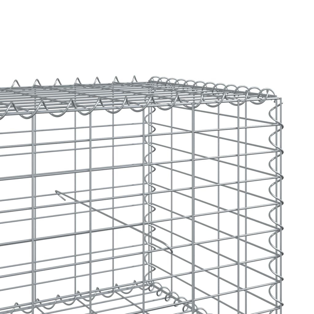 vidaXL Gabion Basket with Cover 39.4"x19.7"x39.4" Galvanized Iron