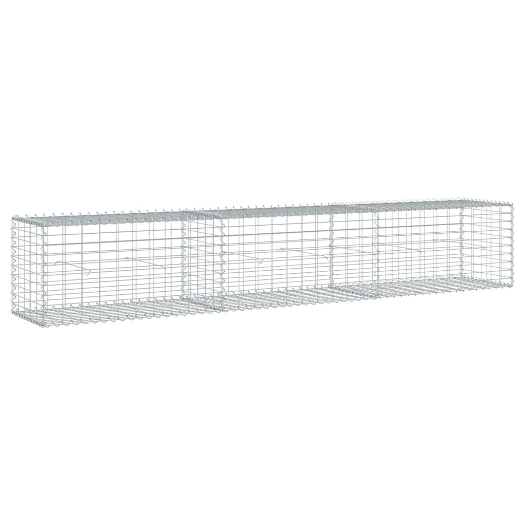 vidaXL Gabion Basket with Cover 39.4"x19.7"x39.4" Galvanized Iron