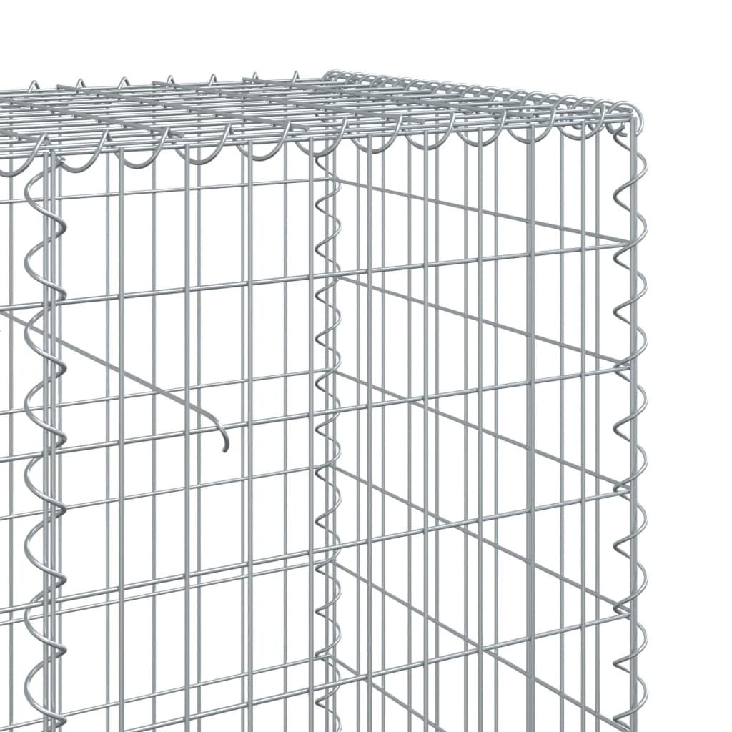 vidaXL Gabion Basket with Cover 39.4"x19.7"x39.4" Galvanized Iron