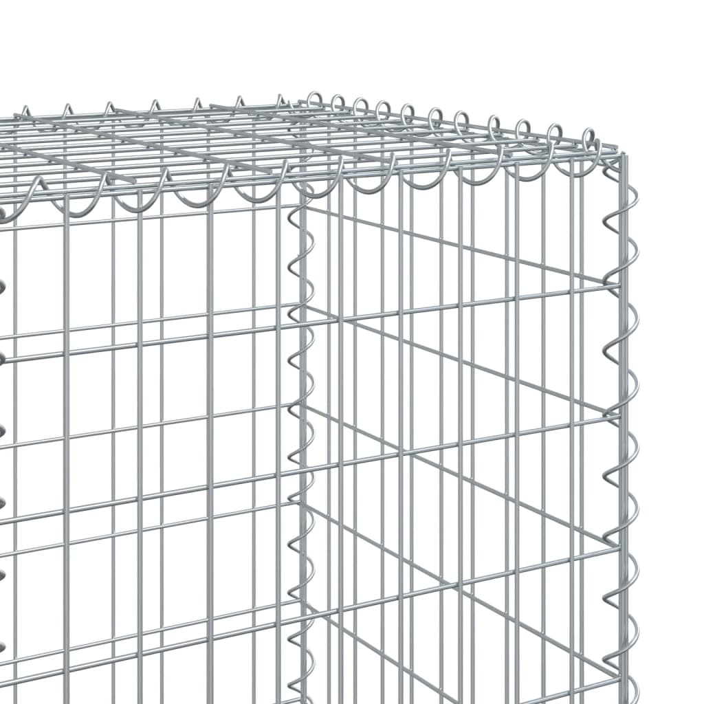 vidaXL Gabion Basket with Cover 39.4"x19.7"x39.4" Galvanized Iron