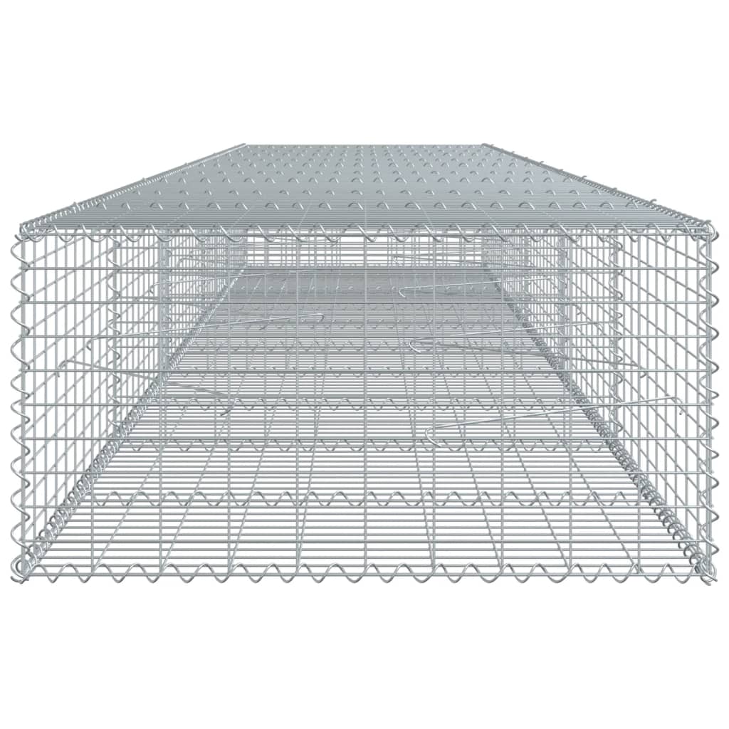 vidaXL Gabion Basket with Cover 39.4"x19.7"x39.4" Galvanized Iron