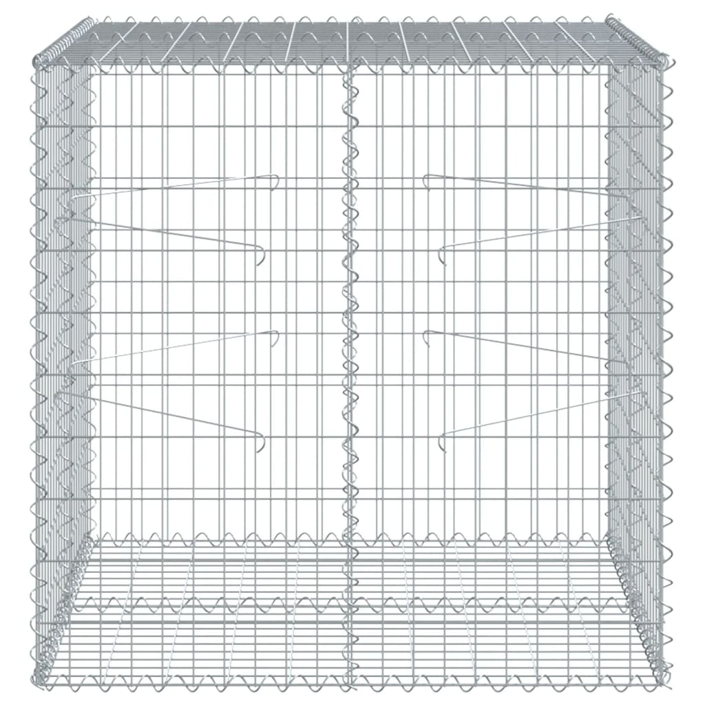 vidaXL Gabion Basket with Cover 39.4"x19.7"x39.4" Galvanized Iron