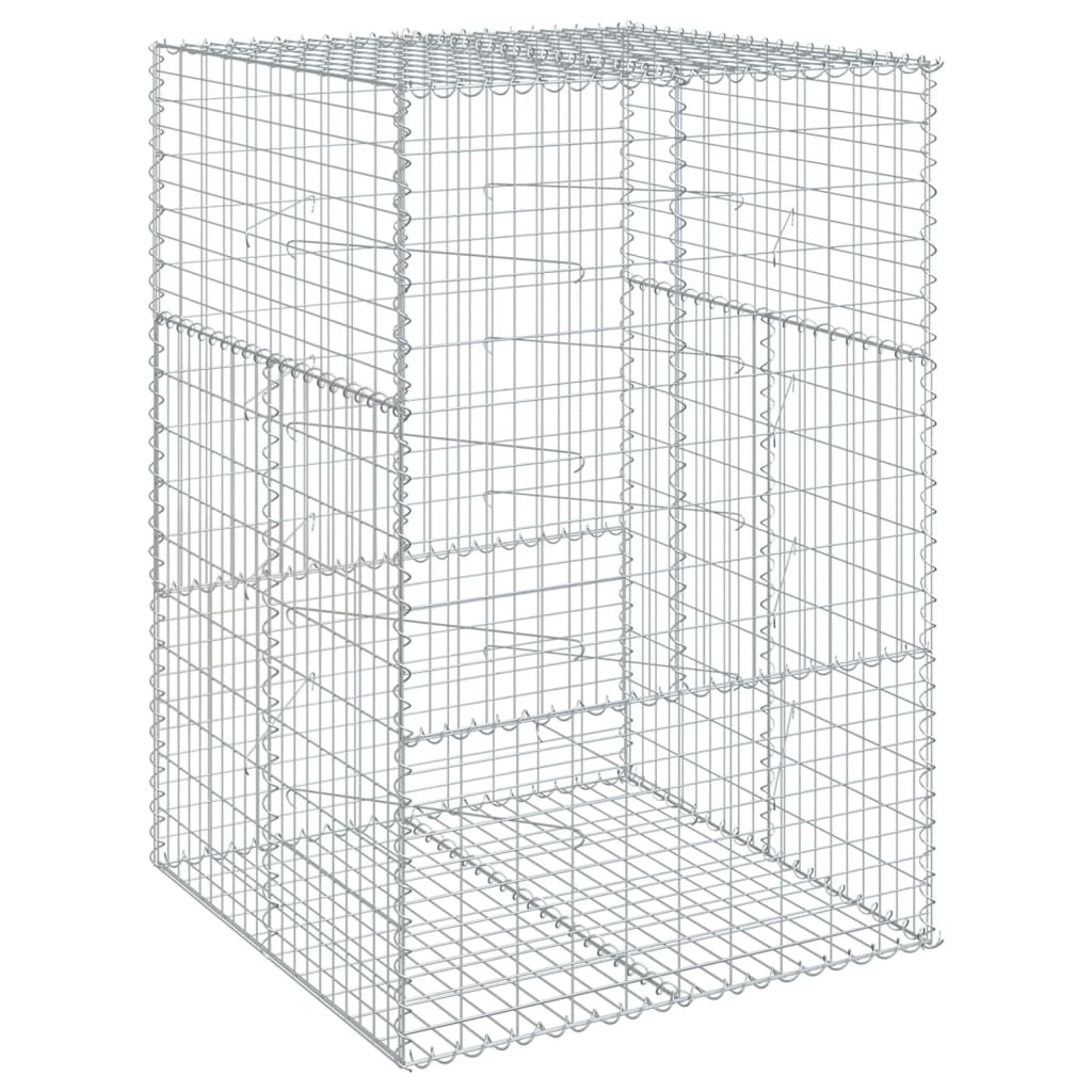 vidaXL Gabion Basket with Cover 39.4"x19.7"x39.4" Galvanized Iron